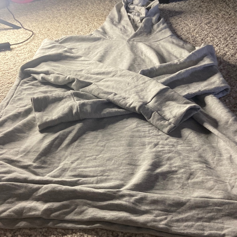 gray sweatshirt cozy